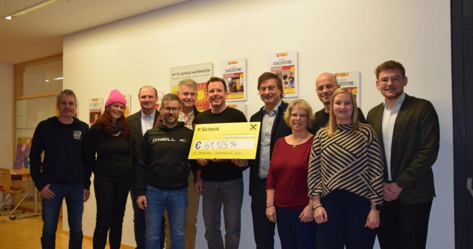 Scheckübergabe Benefizlauf - Zillertaler helfen Zilllertalern